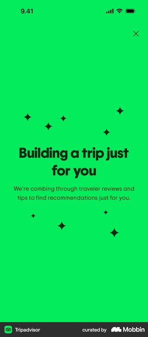 Tripadvisor screen on Mobbin: a “building your trip” moment